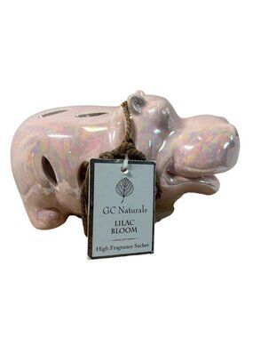 Ceramic Hippo-Shaped High Fragrance Sachet Holder With Lilac Bloom Scent By GC N